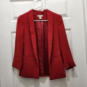 H&M Red Open Blazer